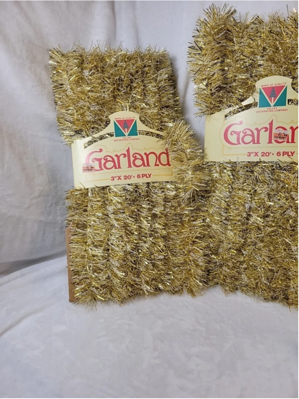 Vintage Valley Decorating Co Christmas Garland Gold White 3